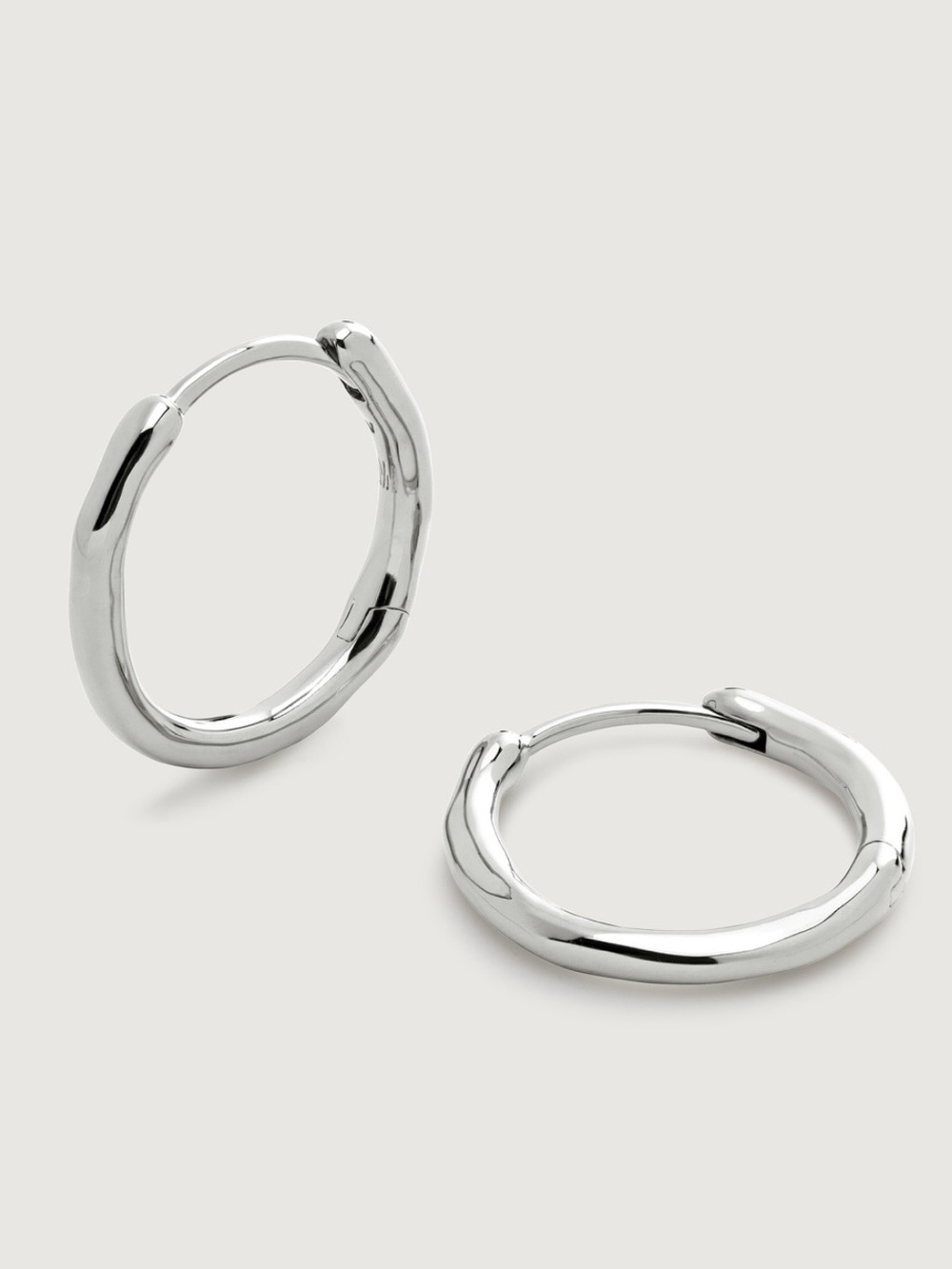 Monica Vinader Siren Muse Small Sterling Silver Hoop Earrings Like New NWOT